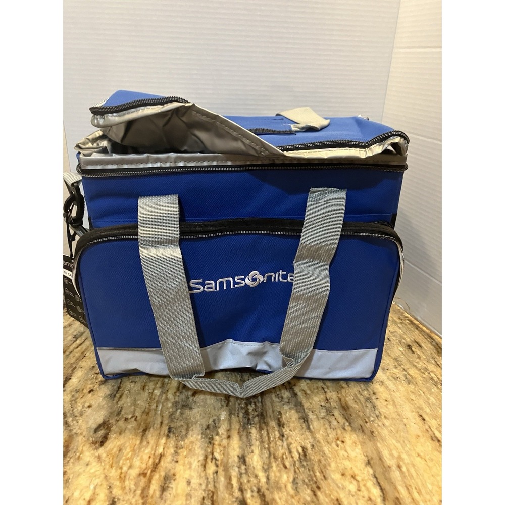 Samsonite 36 Can Cooler Soft Blue  Beach Adjustable Shoulder Strap New with Tags